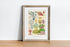 wood framed Great Barrier Reef Alcyonaria vintage illustration print wall art